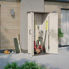 Suncast Vertical Shed - Vanilla-Built in support for wood shelf, shelf not included.