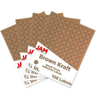JAM Paper Round Circle Label Sticker Seals - 3/4" - Brown Kraft - 4 Pack-Brown kraft