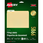 Avery 3 7/16" x 2/3" TrueBlock Permanent File Folder Labels - Green - 600 Pack-Permanent adhesive