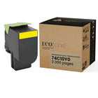 Ecotone Lexmark 74C10Y0 Remanufactured Toner - Standard Yield - Yellow-Colour: Yellow