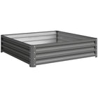Outsunny Galvanized Steel Planter Raised Garden Bed - 47" L x 47" W x 12" H - Light Grey-The great and easiest way to grow your own garden at home 