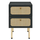 Modway Chaucer 2-Drawer Nightstand - Black-Wood Grain Laminate