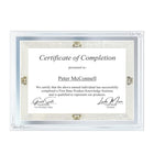 St. James Glass Frames for Certificates, Diplomas & Documents - Decorative Border - Silver Foil - 8.5" x 11" - 2 Pack-To proudly showcase important documents, the frameless design adds a touch of elegant refinement