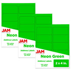 JAM Paper Mailing Address Labels, 2 x 4, Neon Green, 3 sets of 120 (354328017g)-Size: 2.63" x 1"