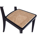 Manhattan Comfort Giverny 18.11" Industry Chic Dining Chair - Black and Natural Cane - Set of 2-20.87" L x 23" W x 33.07" H