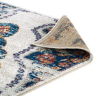 Modway Entourage Malia Distressed Vintage Floral Vintage Medallion Area Rug - 8 ft W x 10 ft L - Multicolored-High-Density / Machine-Woven