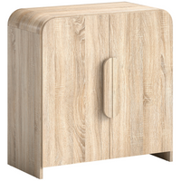 HOMCOM 31.5" Modern Sideboard Buffet Cabinet with Soft-Close Door - Natural Wood-Natural wood finish enhances modern aesthetic appeal