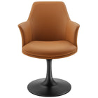 Modway Lippa Swivel Dining Vegan Leather Armchair - Black Tan-8
