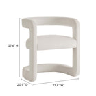 Modway Winslow Performance Velvet Barrel Accent Chair - Alabaster-Barrel Back Design