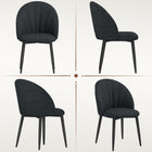 HOMCOM Dining Chairs with Metal Legs for Kitchen - Black - Set of 4-Versatile use in dining room, living room, or bedroom