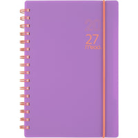 Mead 2027 Small Weekly/ Monthly Planner - 8-1/2" x 6" - Colour Pop Grape - Bilingual-15 months: October 2026 - December 2027 + 3 monthly spreads for January, February and March 2028