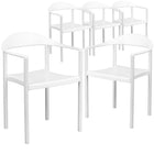 Flash Furniture HERCULES Plastic Cafe Stack Chair - White-Set of 5 Multipurpose Stack Chairs