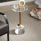 Plata Import Sarah 12"W Round Acrylic Side Table - Gold -Clear acrylic construction with simple, clean lines