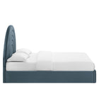 Modway Solana Arched Performance Velvet Full Platform Bed - Cadet Blue-Plinth Base