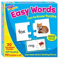 Trend Enterprises Fun-to-know Puzzle, Easy Words-Age group and grade: Ages 4 - 7 and grades pre-kindergarten - 1st