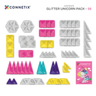 Connetix Glitter Unicorn Pack - 56 Pieces-All tiles are made using non-toxic ABS plastic that is BPA and Phthalate free, ultrasonically sealed and riveted for extra safety
