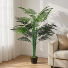 Outsunny 5' Artificial Tropical Palm Tree with Lifelike Leaves - Green-This plant includes 31 leaves which bring a natural feeling to your room 