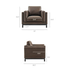 Modway Roscoe Vegan Leather Armchair - Espresso-Deep Seat Comfort with High Resiliency Foam