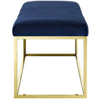 Modway Anticipate Fabric Bench - Gold/Navy-Elegant Tufted Buttons