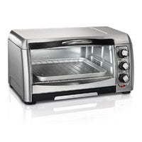 Hamilton Beach Toaster Oven - Stainless Steel-Large, curved glass door improves access to food