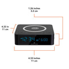 Marathon Watch Wireless Fast Dual Charging Clock - Black-Time, alarm, snooze function - option to display daylight savings time, activated or deactivate alarm clock with 3 volume options: hi, lo and off and snooze button