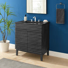 Modway Render 30" Bathroom Vanity - Charcoal/Black-Soft-Close Doors