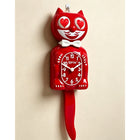Kit-Cat Klock Classic Cat Wall Clock with Heart Eyes - Red-Battery operated quartz movement provides reliable and accurate timekeeping for daily use