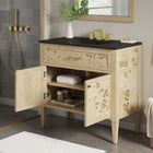 Modway Elysian 36" Wood Bathroom Vanity - Black/Burl-Concealed Kitchen Hinges