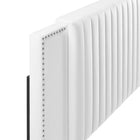 Modway Felicity Channel Tufted Performance Velvet Twin Headboard - White-Dense Foam Padding
