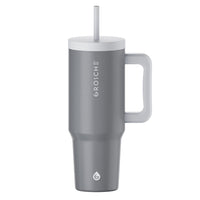GROSCHE Aspen Insulated Water Tumbler with Handle - 40 oz. - Steel Grey-40oz capacity