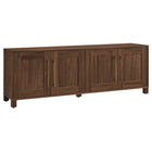 Hudson&Canal Chabot TV Stand for TV's up to 75" - Walnut-Features four doors with enclosed cabinets and 4 shelves for ample storage