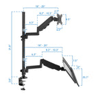 Mount-It! Adjustable Monitor Mount for Up to 32" Screens - Black-Pole height: 28"