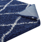 Modway Toryn Diamond Lattice Shag Area Rug - 5 ft W x 8 ft L - Navy/Ivory-7