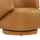 Modway Celestia Vegan Leather Fabric and Wood Swivel Chair - Tan-7