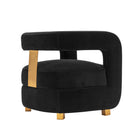 Manhattan Comfort Amirah 28.94" Modern Velvet Upholstered Accent Chair - Black - 2 Pack-Commercial Grade Tested with Weight Capacity of 440 Lbs