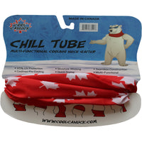 Cool Canuck Chill Tube Cooling Neck Gaiter - Red with Canada Print - 2 Pack-Features a Canada-themed pattern
