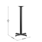 Flash Furniture 22" x 22" Restaurant Table X-Base with 3" Dia. Bar Height Column-Cast Iron Construction