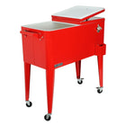 Permasteel 80 Quart Patio Cooler - Red-Insulated Basin keeps Drinks Cold up to 36 hours