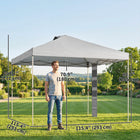 Outsunny 9.6 ft W x 9.6 ft L Pop Up Canopy Tent with Pockets - 1-Button Push - Light Grey-Top vent for better airflow and heat dissipation