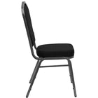 Flash Furniture HERCULES Series Crown Back Stacking Banquet Chair with Silver Vein Frame - Black Dot Patterned Fabric-Crown Back Design