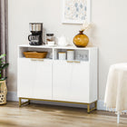 HOMCOM 39.4" L Buffet Cabinet - White-Two cubes and two 2-tier cabinet for accessories and utensils