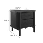Modway Cadence 2-Drawer Nightstand - Black-Rubberwood, Particleboard, MDF Construction