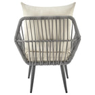 Manhattan Comfort Cannes Modern Patio 2-Person Seating Group 3-Piece Set with End Table - Grey/Cream-Home Assembly Required. All Hardware Included