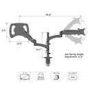 ShoppingAll Fully Adjustable Dual Monitor Stand Arm Mount and Laptop Trad Adapter - Black-Designed with removable arms and pneumatic gas spring system provides great flexibility in positioning your monitors