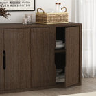 Manhattan Comfort Rivington 60" Modern 4-Door Sideboard - Walnut-Adjustable shelving offers customizable storage for everything from tall books to decorative accents