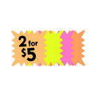 Cosco Die-Cut Paper Signs Burst - 5" x 5" - Assorted Flourescent Colors - 48 Pack-The 5" x 5" size provides ample space for displaying prices, promotions, or important messages clearly