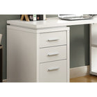 Monarch Specialties 7023 Computer Desk - White Left Or Right Facing Corner-The easy to clean top is divided into 2 segments: a large, main worksurface for your laptop and a smaller, lower surface on top of the shelving unit.