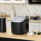 HOMCOM Countertop Portable Ice Maker Machine - Black-Makes 26 lb (12 kg) per day: nine x bullet-shaped ice every 6-12 minutes