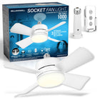 Bell+Howell 15.7 in. Socket Fan Warm Light with Remote - White-Super bright- up to 1000 Lumens of LED light