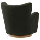 Modway Montrose Wingback Sherpa Swivel Accent Chair - Fern Walnut-Assembly Required